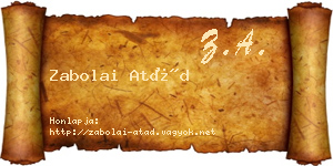 Zabolai Atád névjegykártya